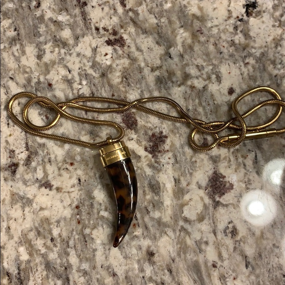 Michael kors horn necklace tortoise shell